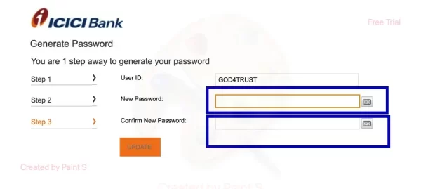 icici new password