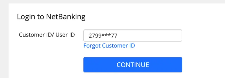 HDFC netbanking forget password