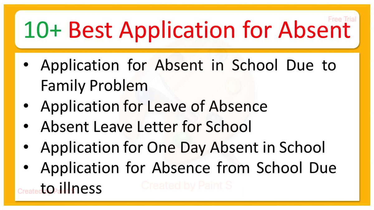 Application for Absent In School