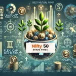 Best Mutual fund to invest 2025: A visual representation of investment and growth, with a globe, plants, coins, and financial data.