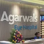 A screenshot of a webpage showing the text "Dr. Agarwal's Eye Hospital" at the top, followed by the words "Nifty 50 SHARE PRICE" below.